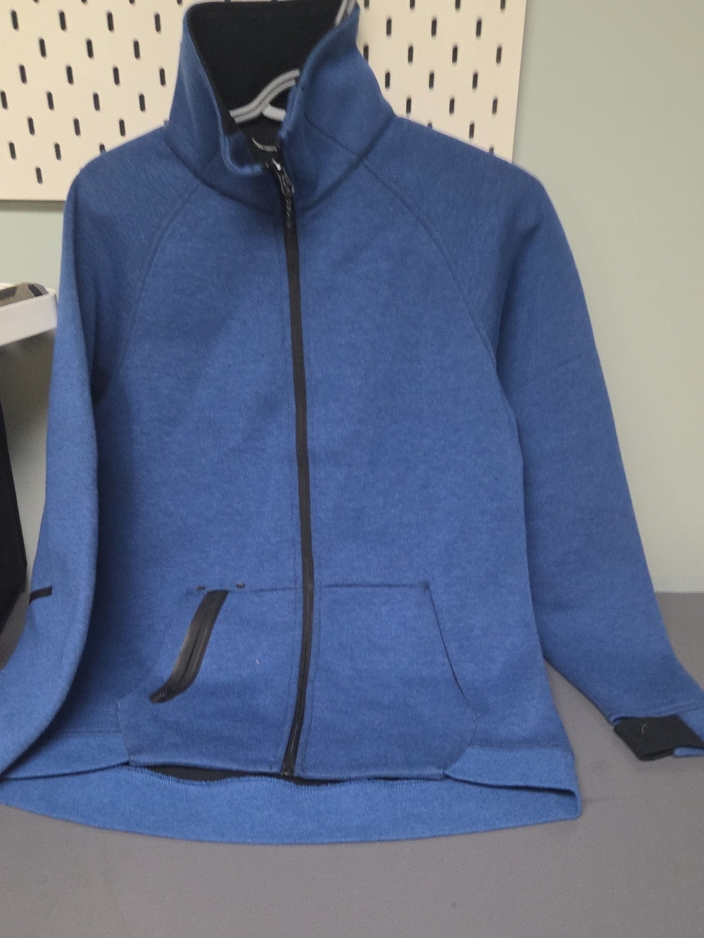 Women's Blue Full-Zip Jacket with High Collar